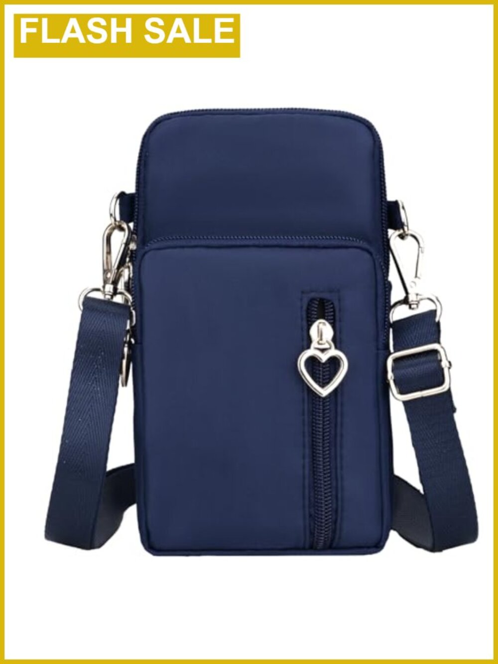 Water Resistant Nylon Mini Crossbody Bag with Adjustable Strap and Pockets